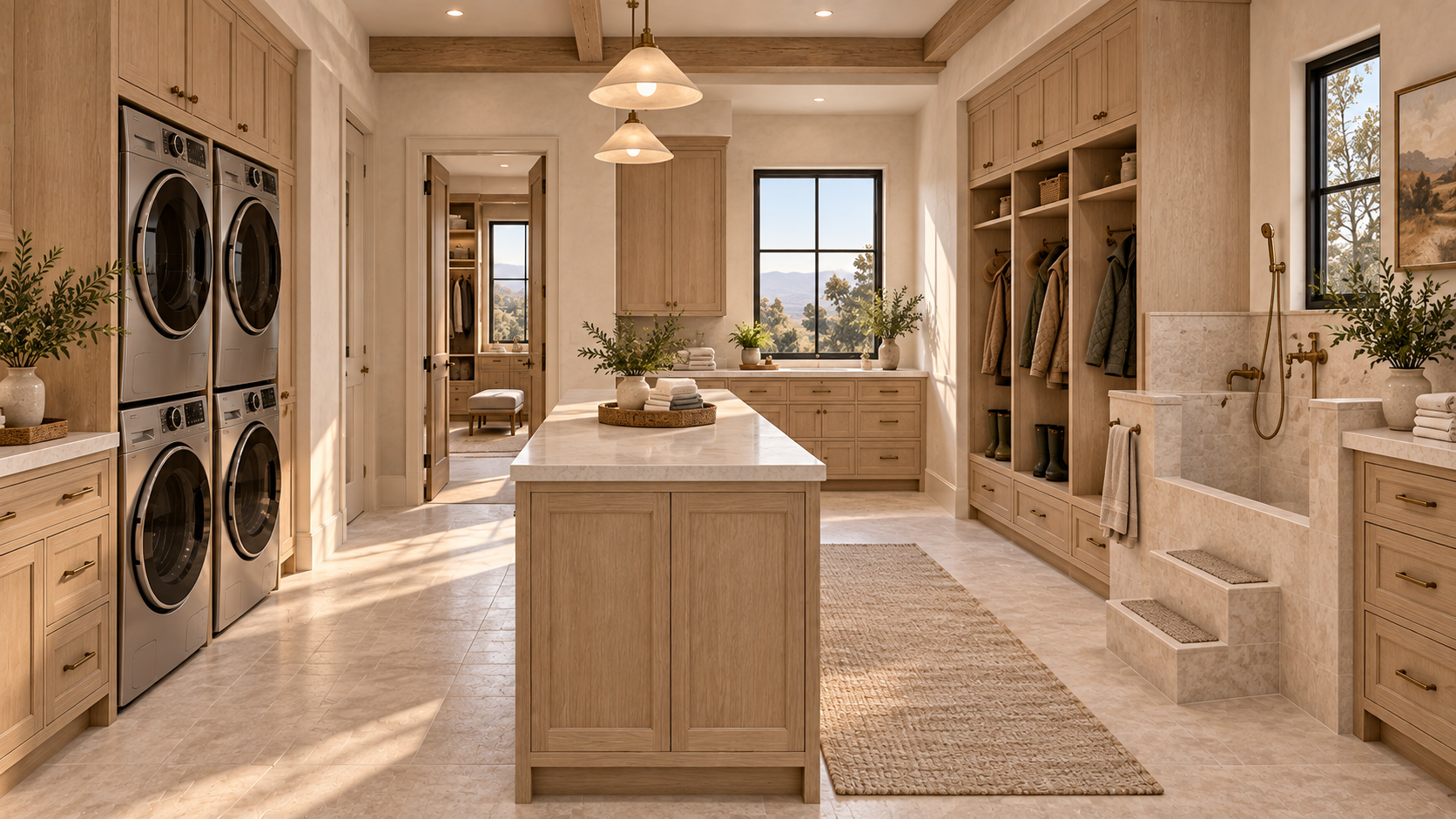 Laundry mudroom and pet wash rendering